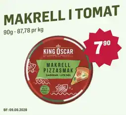 Holdbart King Oscar Makrell i Tomat tilbud