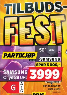 POWER Samsung 50" 4K Smart TV Slank 8 serie tilbud