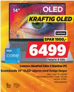 POWER Lenovo IdeaPad Slim 3 Bærbar PC tilbud
