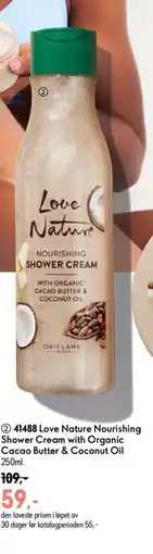 Oriflame Love Nature Nourishing Shower Cream with Organic Cacao Butter & Coconut Oil tilbud