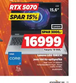 POWER Lenovo LOQ 15IRX10 tilbud