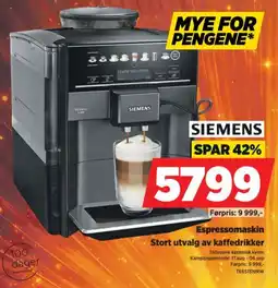 POWER Siemens Espressomaskin tilbud