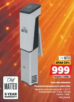 POWER Chef Matteo Sous vide-sirkulator tilbud