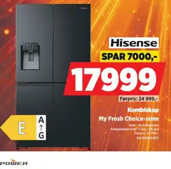 POWER Hisense Kombiskap My Fresh Choice-sone tilbud