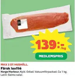 Stora Coop Färsk laxfilé tilbud