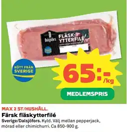 Stora Coop Dalsjöfors fläskytterfilé tilbud