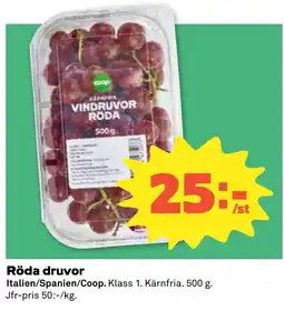 Stora Coop Röda druvor tilbud