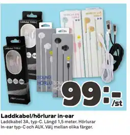 Stora Coop Laddkabel/hörlurar in-ear tilbud