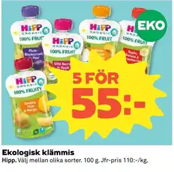 Stora Coop Hipp Ekologisk klämmis tilbud