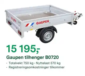 Gaupen tilhenger B0720