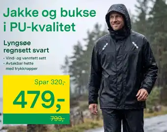 Lyngsøe regnsett svart