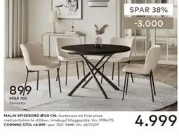 Skeidar MALIN SPISEBORD Ø120 CM tilbud