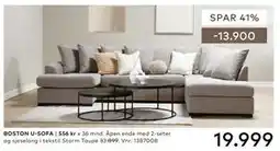 Skeidar BOSTON U-SOFA tilbud