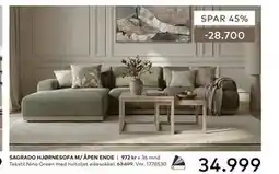 Skeidar SAGRADO HJØRNESOFA M/ ÅPEN ENDE tilbud