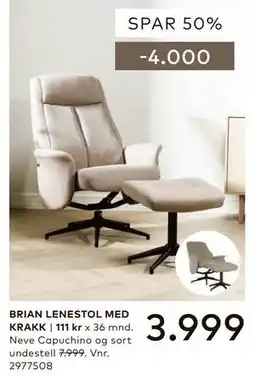 Skeidar BRIAN LENESTOL MED KRAKK tilbud