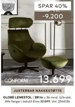 Skeidar GLOBE LENESTOL tilbud