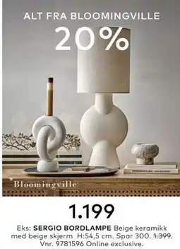 Skeidar SERGIO BORDLAMPE tilbud