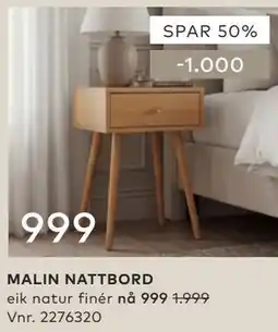 Skeidar MALIN NATTBORD tilbud