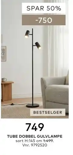 Skeidar TUBE DOBBEL GULVLAMPE tilbud