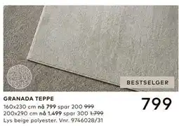 Skeidar GRANADA TEPPE tilbud