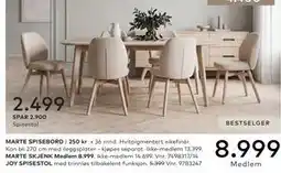 Skeidar JOY SPISESTOL tilbud