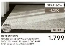 Skeidar HOVDEN TEPPE tilbud