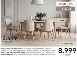 Skeidar MARTE SPISEBORD tilbud