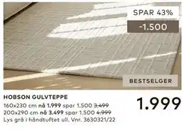 Skeidar HOBSON GULVTEPPE tilbud