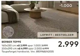 Skeidar BERBER TEPPE tilbud