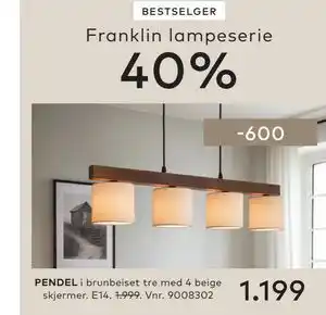 Skeidar Franklin PENDEL tilbud