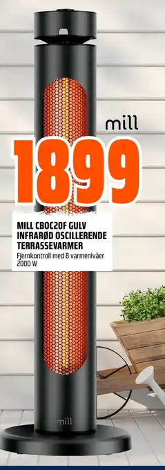 Mill CB0C20F gulv infrarød oscillerende terrassevarmer