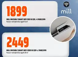 Coop Obs Mill invisible smart wifi 900 w gen. 4 panelovn tilbud