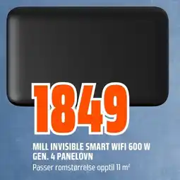 Coop Obs Mill invisible smart wifi 600 w gen. 4 panelovn tilbud
