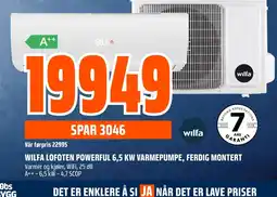 Coop Obs Wilfa Lofoten Powerful 6,5 kW Varmepumpe tilbud