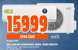 Coop Obs Mill calm wifi varmepumpe 3800w tilbud