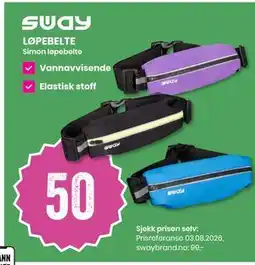 Sport Outlet SWAY LØPEBELTE tilbud