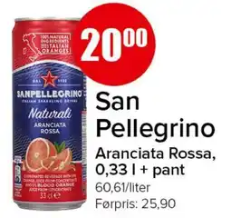 Spar San Pellegrino Aranciata Rossa, 0,33 l + pant tilbud