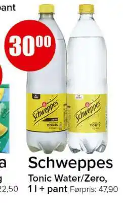 Spar Schweppes Tonic Water/Zero tilbud