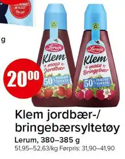 Spar Klem jordbær-/ bringebærsyltetøy tilbud