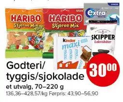 Spar Godteri/tyggis/sjokolade tilbud