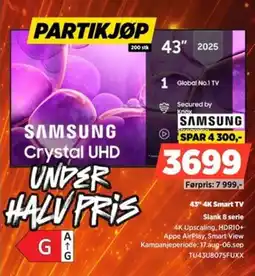 POWER Samsung Crystal UHD 43" 4K Smart TV tilbud