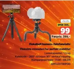 POWER Fleksibelt kamera-/telefonstativ tilbud