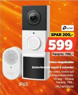 POWER Tp-link video-ringeklokke tilbud
