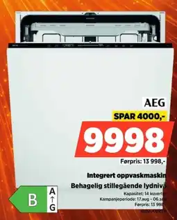 POWER AEG integrert oppvaskmaskin tilbud