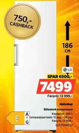 POWER LG Kjøleskap tilbud
