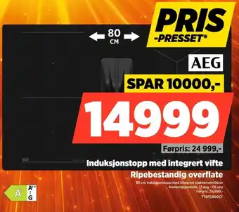 POWER Aeg induksjonstopp med integrert vifte tilbud