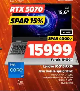 POWER Lenovo LOQ 15IRX10 tilbud