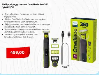Philips skjeggtrimmer OneBlade Pro 360 QP6507/23