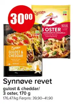 Spar Synnøve revet gulost & cheddar/3 oster tilbud