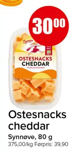 Spar Ostesnacks cheddar tilbud